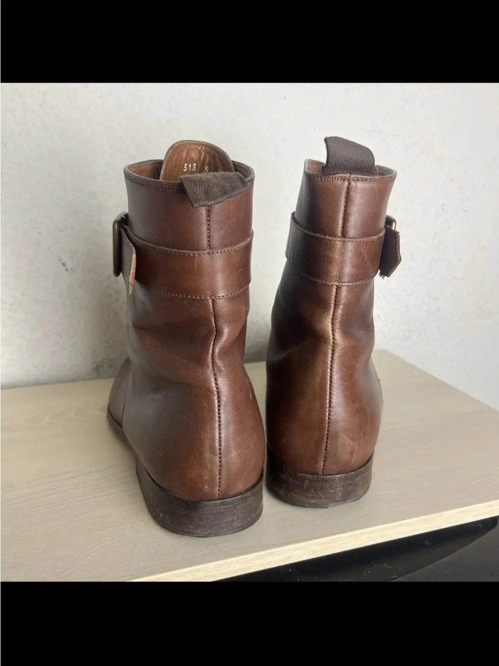 Dolce & Gabbana Men Size 9.5 Boots Leather Lace Up Brown Buckle